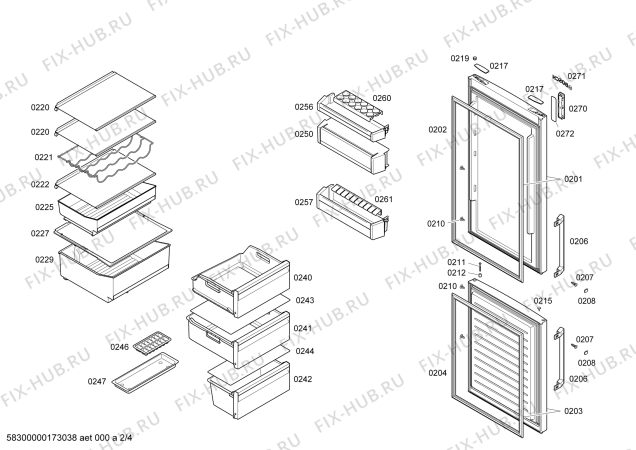 Схема №3 KGN39XL41 с изображением Деталь является компонентом узла для холодильной камеры Bosch 00553061