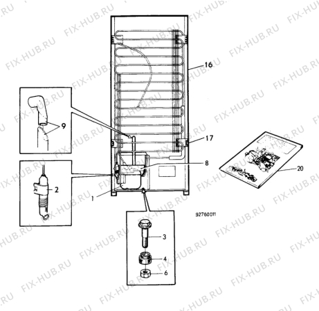 Взрыв-схема холодильника Atlas AKC8260 - Схема узла C10 Cold, users manual