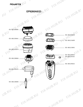 Схема №1 EP9014A0/23 с изображением Адаптер для бритвы (эпилятора) Rowenta CS-00125676