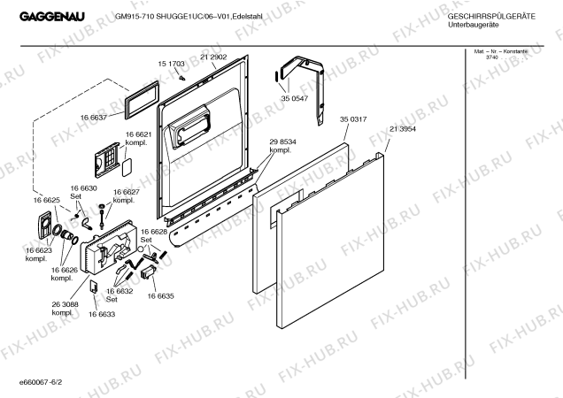 Взрыв-схема посудомоечной машины Gaggenau GM915710 GM915-710 - Схема узла 02