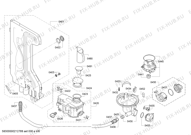 Схема №4 S511A50X1G с изображением Силовой модуль запрограммированный для посудомойки Bosch 12018290