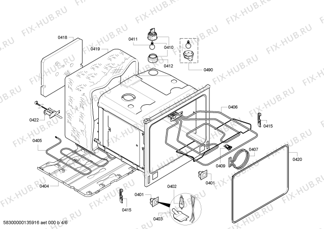 Схема №6 E16E64S0 с изображением Переключатель для плиты (духовки) Bosch 00613920