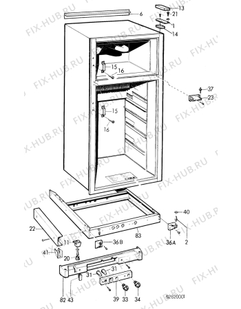 Взрыв-схема холодильника Unknown T250GE - Схема узла C20 Cabinet  B