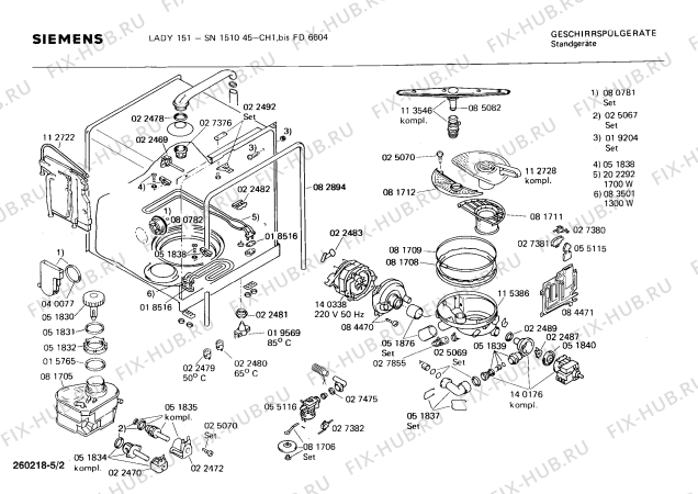 Взрыв-схема посудомоечной машины Siemens SN151045 - Схема узла 02