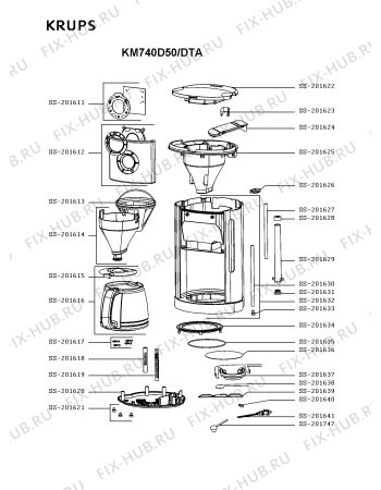 Схема №1 CM740DCA/DTA с изображением Термостат для кофеварки (кофемашины) Seb SS-201637