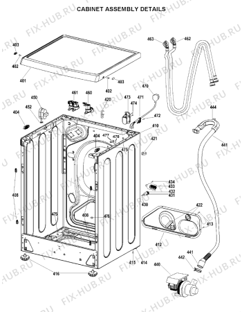 Взрыв-схема стиральной машины Hotpoint WMA37P (F033058) - Схема узла