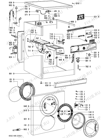 Схема №2 AWO/D 6447 с изображением Модуль (плата) для стиралки Whirlpool 481221470079