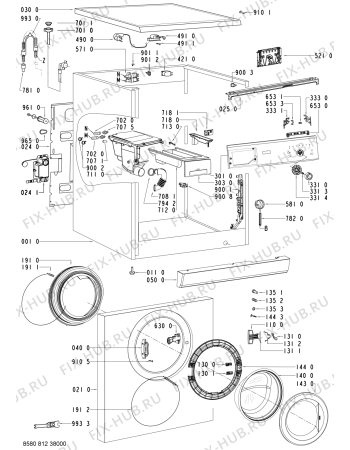 Схема №2 LOE 1050/1 с изображением Обшивка для стиралки Whirlpool 480111102588