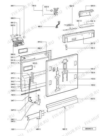 Схема №2 CW 494/1 с изображением Обшивка для посудомойки Whirlpool 481245371732