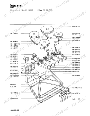 Взрыв-схема плиты (духовки) Neff 195303441 1344.81NOCSM - Схема узла 05