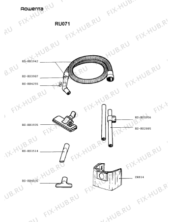Взрыв-схема пылесоса Rowenta RU071 - Схема узла RU071DE_.__2