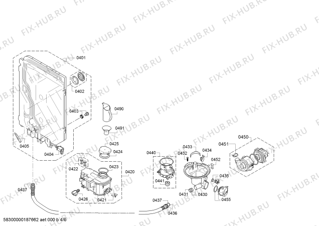 Схема №6 3VH384NA 9,5 litros A++ с изображением Силовой модуль запрограммированный для посудомойки Bosch 12015019