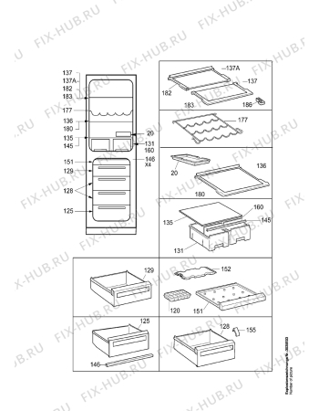 Взрыв-схема холодильника Aeg S3049-4KG - Схема узла Internal parts refrigerator