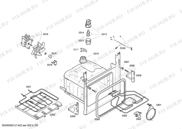 Взрыв-схема плиты (духовки) Tecnik HB3TI2T1 Horno.tecnik.indnp.blanco.multif_3d.ec2 - Схема узла 03