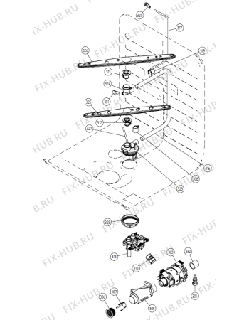 Взрыв-схема посудомоечной машины Asko D3530 XL AU   -Titanium FI (336240, DW20.4) - Схема узла 03