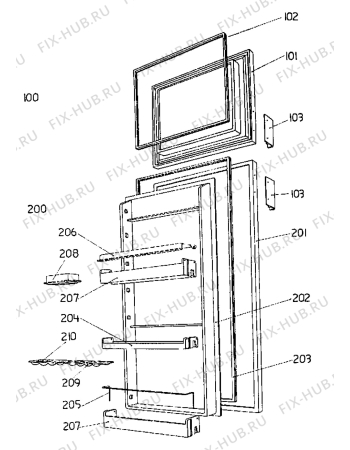 Взрыв-схема холодильника Acec RFD2804 - Схема узла Door 003