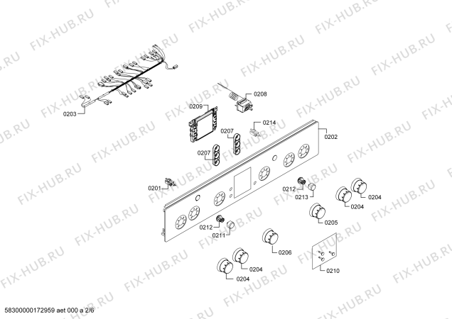 Схема №5 HGG345223R с изображением Панель управления для плиты (духовки) Bosch 00700675