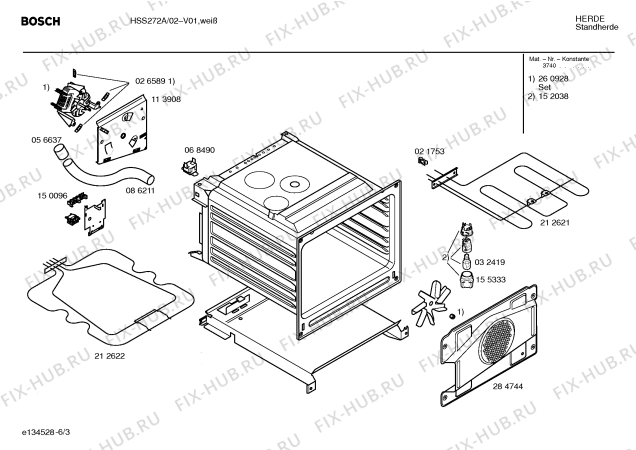 Схема №6 HSS272A с изображением Стеклокерамика для духового шкафа Bosch 00213023