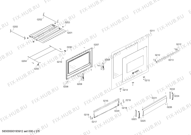 Взрыв-схема плиты (духовки) Bosch HSK45I33SC HSK45I33SC Cocina a gas Bosch Inox - Схема узла 02