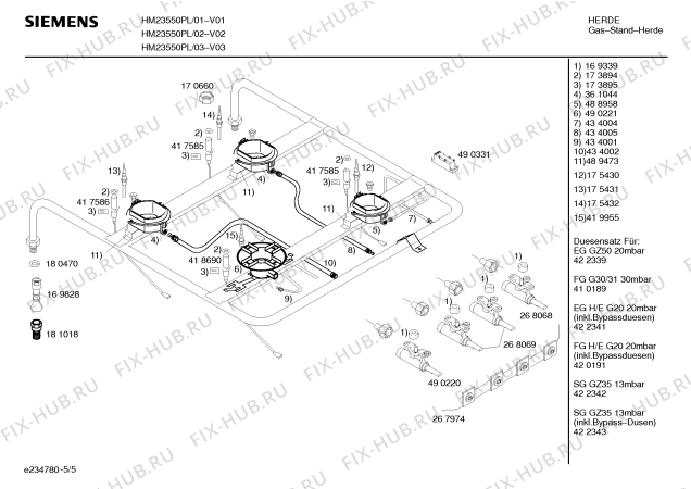 Взрыв-схема плиты (духовки) Siemens HM23550PL Siemens - Схема узла 05