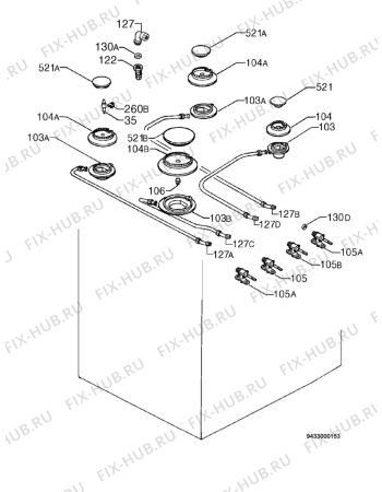 Взрыв-схема плиты (духовки) Zanussi ZCM6601W - Схема узла Functional parts 267