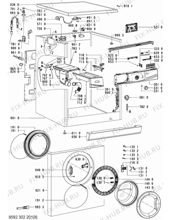 Схема №2 AWO 846 с изображением Модуль (плата) для стиралки Whirlpool 480111100557