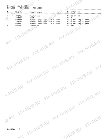 Взрыв-схема плиты (духовки) Gaggenau PS040002 - Схема узла 02