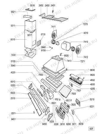 Схема №1 DKEL 3690 PDF с изображением Обшивка для электровытяжки Whirlpool 481944268433