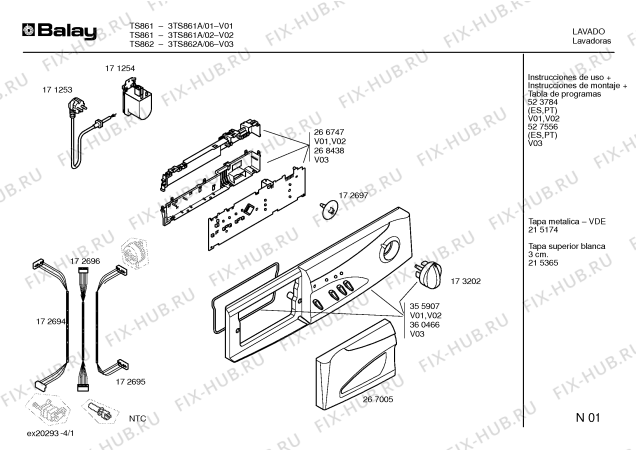 Схема №4 3TS862A TS862 - Family с изображением Инструкция по установке и эксплуатации для стиралки Bosch 00527556