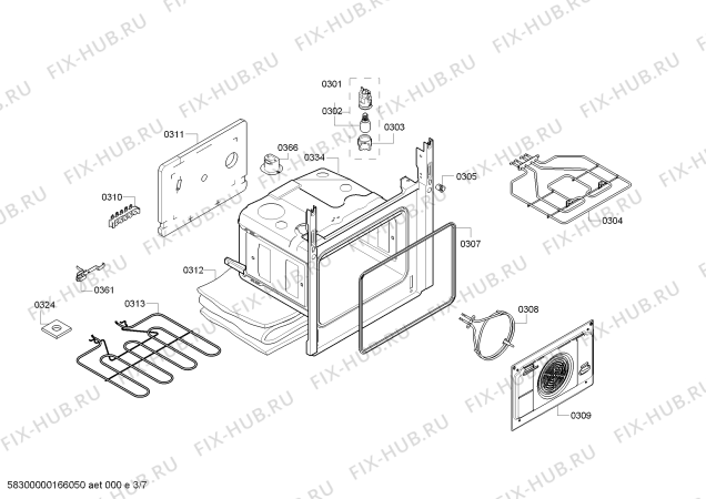 Схема №6 HC744531G с изображением Кабель для плиты (духовки) Bosch 00629802