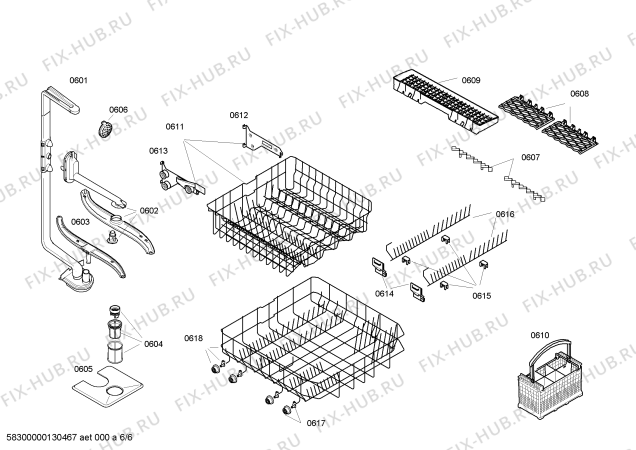 Схема №5 SE26M250EU с изображением Панель управления для посудомоечной машины Siemens 00665009