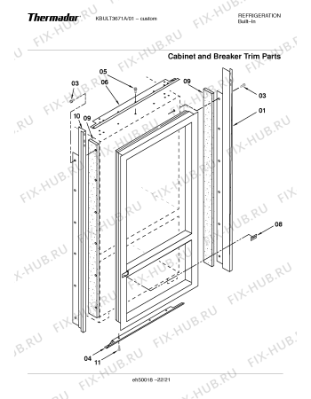 Схема №20 KBULT3671A с изображением Декоративная рамка для посудомоечной машины Bosch 00143808
