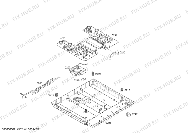 Взрыв-схема плиты (духовки) Neff T4343N1 induccion neff tc inox 4i - Схема узла 02