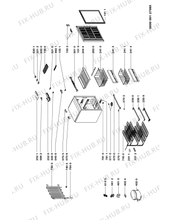 Схема №1 CI-40/1 с изображением Часть корпуса для холодильной камеры Whirlpool 481945299654