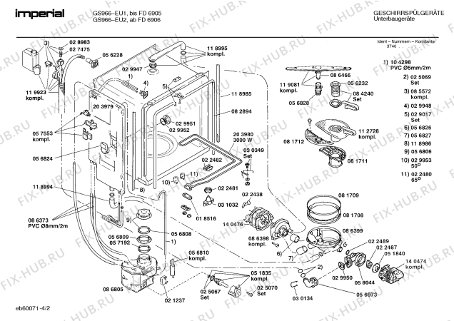 Взрыв-схема посудомоечной машины Imperial GS966 - Схема узла 02