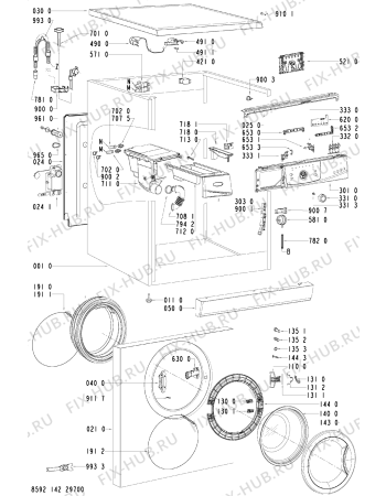 Схема №1 AWO/D 4305 с изображением Зажим для стиралки Whirlpool 481229018031