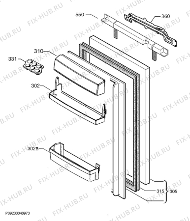 Взрыв-схема холодильника Aeg SKS5821LAF - Схема узла Door 003