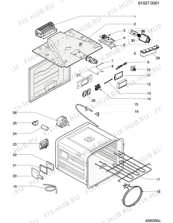 Схема №3 FZ891P1IXAUS (F042768) с изображением Наставление для плиты (духовки) Indesit C00195988