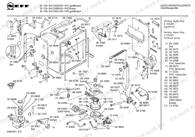 Схема №4 S4153G1 с изображением Панель для посудомоечной машины Bosch 00289751