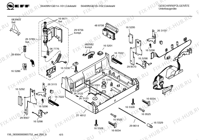 Схема №5 S6409N1GB с изображением Инструкция по эксплуатации для посудомоечной машины Bosch 00584879