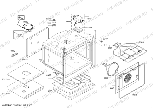 Схема №7 PHCB255K20 с изображением Стеклокерамика для духового шкафа Bosch 00712091