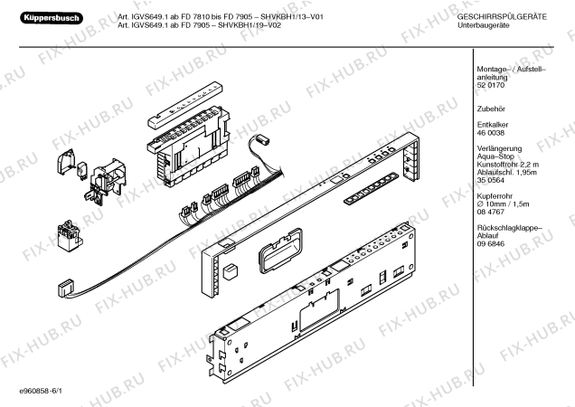 Схема №6 SHVKBH1 IGVS649.1 с изображением Рамка для посудомойки Bosch 00353617