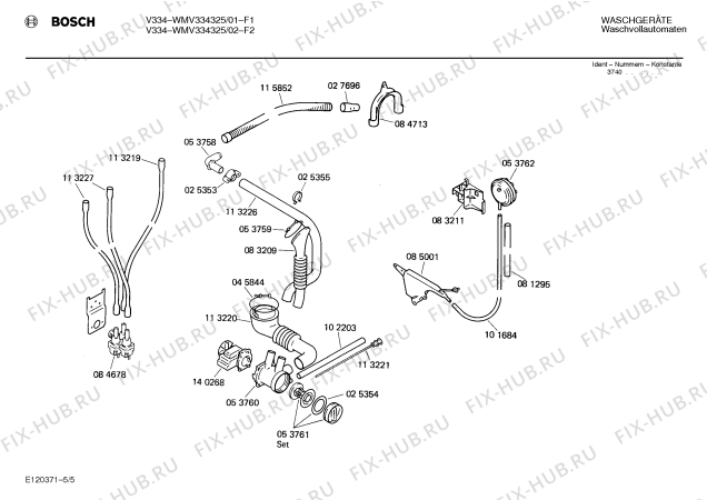Взрыв-схема стиральной машины Bosch WMV334325 V334 - Схема узла 05