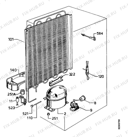 Взрыв-схема холодильника Alno AKE8218IW - Схема узла Refrigerator cooling system