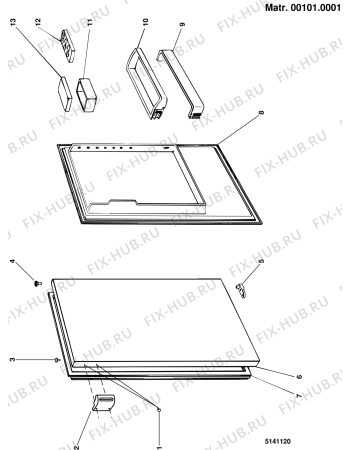 Схема №3 R2250WEU (F005352) с изображением Корпусная деталь для холодильной камеры Indesit C00039621