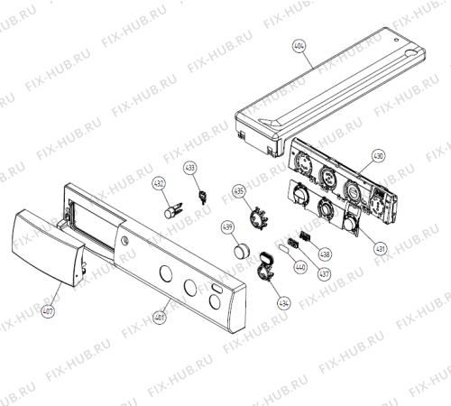 Схема №6 CD60W UK   -White (900002526, TD25.2) с изображением Декоративная панель для стиральной машины Gorenje 440165