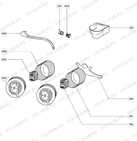 Взрыв-схема вытяжки Aeg Electrolux 7509D-M/A - Схема узла Section 4