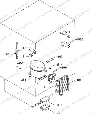 Взрыв-схема холодильника Zanussi ZU3155 - Схема узла Diffusor