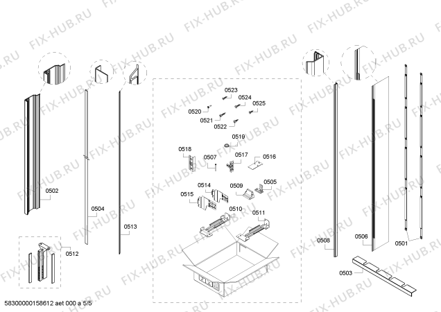 Схема №4 RF411700 с изображением Силовой модуль для холодильника Bosch 00709889