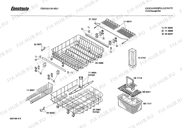 Взрыв-схема посудомоечной машины Constructa CG512U1 CG512 - Схема узла 04